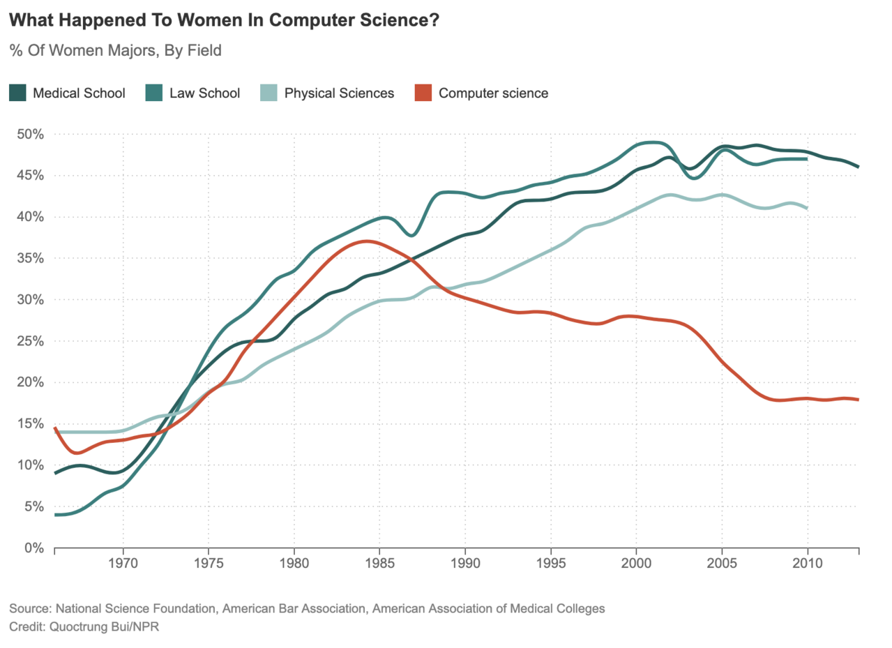 Máy tính cá nhân đã được tập trung quảng bá và nhắm vào thị trường chỉ dành riêng cho nam giới 